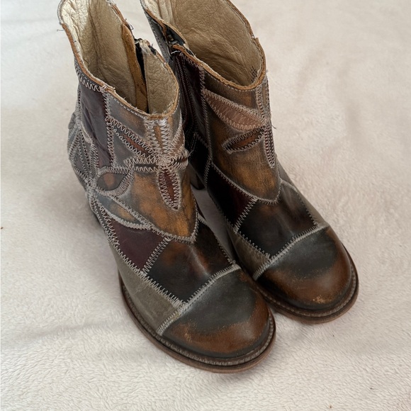 Freebird by Steven Multicolor Patchwork Heeled Boots - Picture 4 of 8